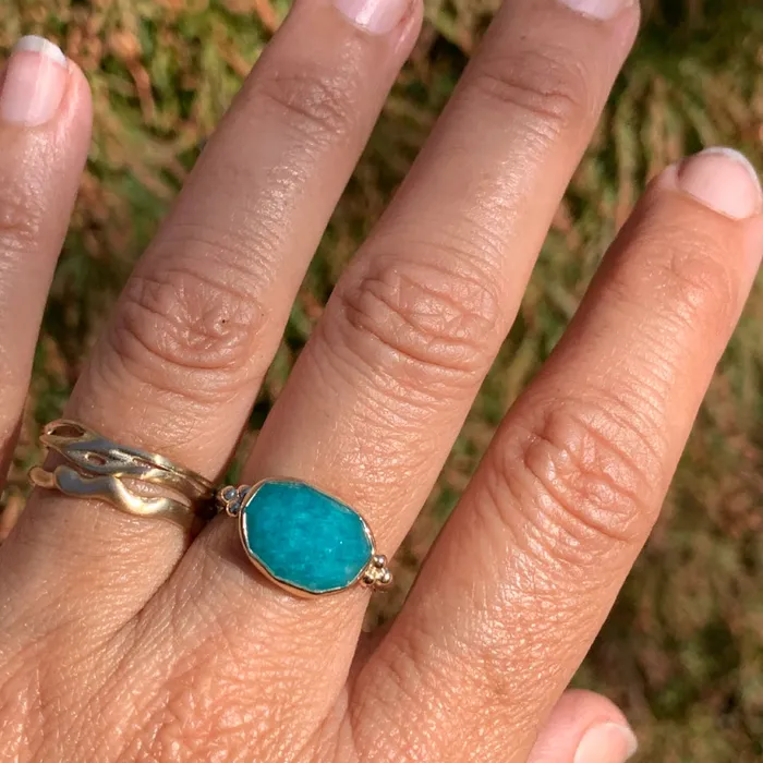 Rings Emily Amey Jewelry Amazonite Ring in 14k gold and sterling silver