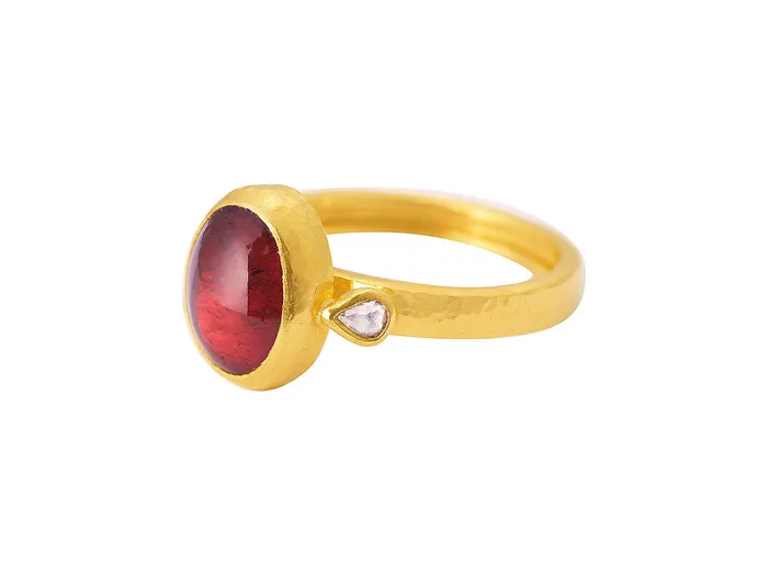 Rings GG GOLD OOAK GURHAN Rune Gold Tourmaline Cocktail Ring 11x9mm Oval