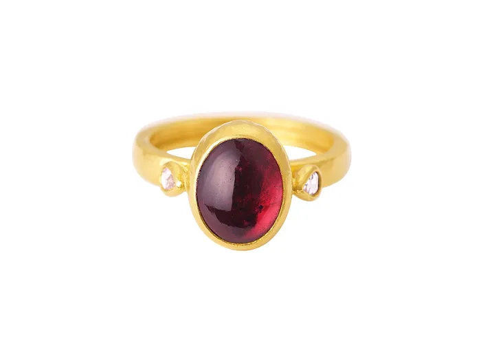 Rings GG GOLD OOAK GURHAN Rune Gold Tourmaline Cocktail Ring 11x9mm Oval