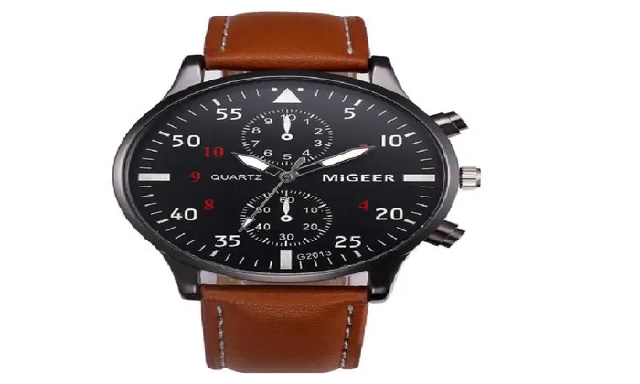 Rings Mens Retro Design Leather Band Watches sparklingselections