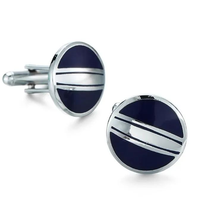 Rings New Round dark blue enamel craft silver striped cufflinks sparklingselections Rings New Round dark blue enamel craft silver striped cufflinks sparklingselections