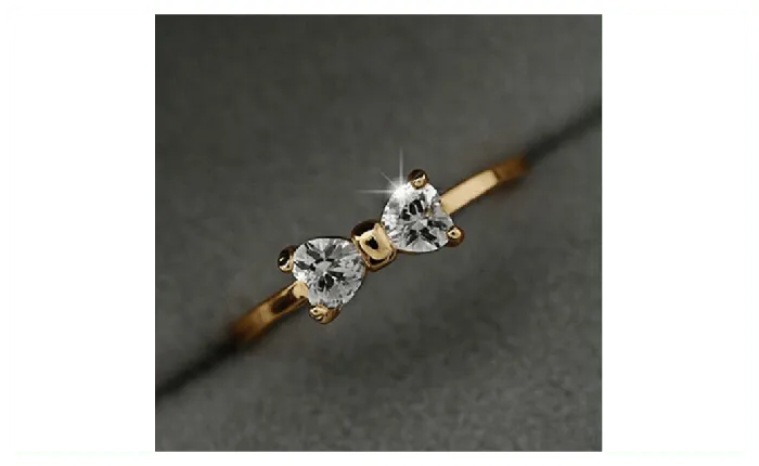Rings Sparkling Selections Gold Plated Zircon Crystal Engagement Finger Bow Ring For Women 8 Rings Sparkling Selections Gold Plated Zircon Crystal Engagement Finger Bow Ring For Women 8
