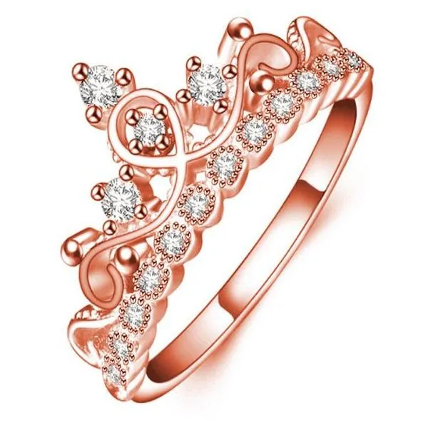 Rings sparklingselections New Rose Gold Silver Color Metal CZ Zirconia Princess Crown Shaped Finger Ring For Women Exquisite Luxury Wedding Jewelry For Party Occasions Rings sparklingselections New Rose Gold Silver Color Metal CZ Zirconia Princess Crown Shaped Finger Ring For Women Exquisite Luxury Wedding Jewelry For Party Occasions