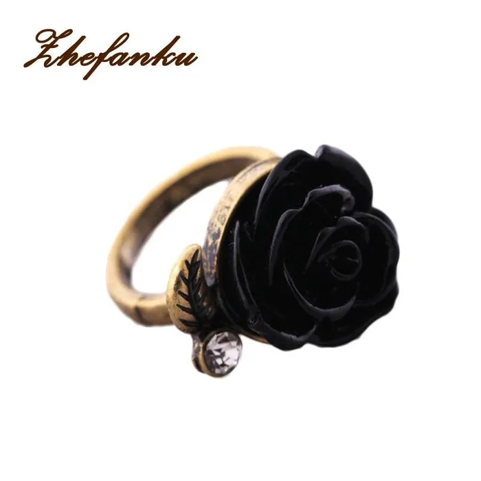 sparklingselections New Fashion Retro Rose shape Imitation Ring Adjustable Rings sparklingselections New Fashion Retro Rose shape Imitation Ring Adjustable Rings