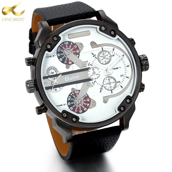 sparklingselections Relogio Masculino Lancardo Big Dial Luxury Brand Men Sport Watches Rings