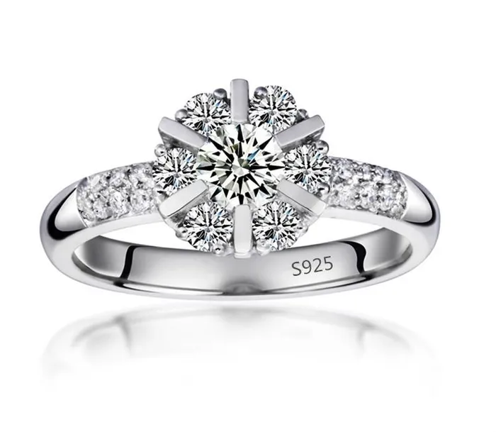 sparklingselections Rings Silver Color Ring with AAA Zircon for Women