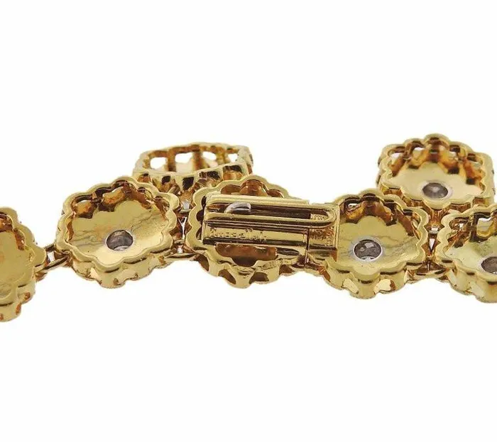 Buccellati Gold Diamond Flower Motif Necklace Buccellati Necklaces