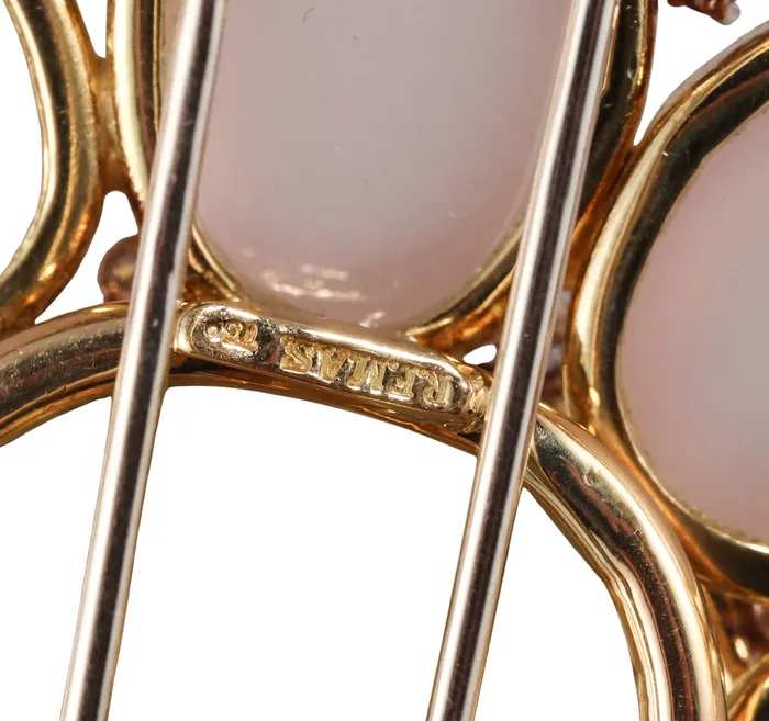 Faraone Mennella Earrings Faraone Mennella Gold Diamond Tourmaline Rose Quartz Brooch