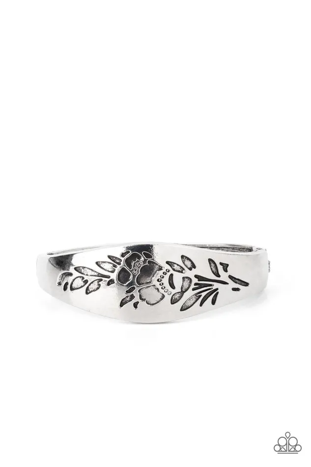 Fond of Florals Silver Bracelet Jewelry by Bretta Paparazzi Accessories Bracelets