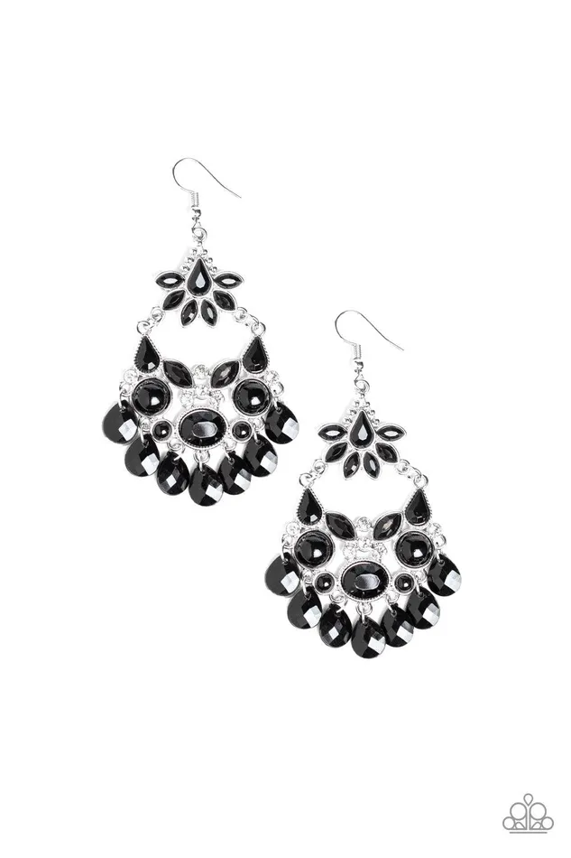 Garden Dream Black Earrings Jewelry by Bretta Paparazzi Accessories Earrings