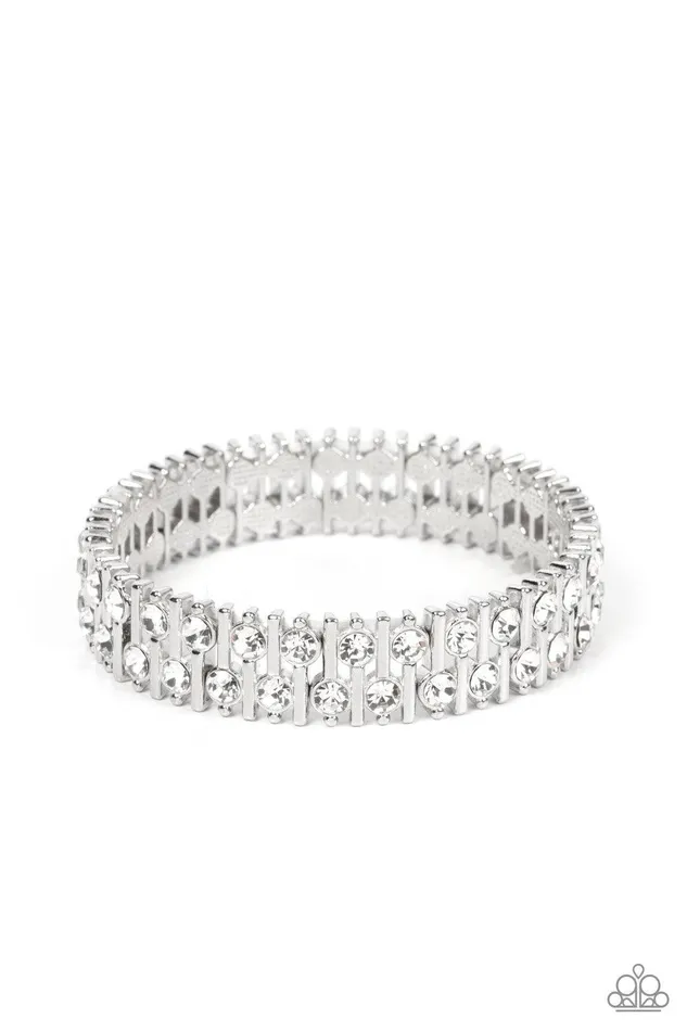 Generational Glimmer White Bracelet Jewelry by Bretta Paparazzi Accessories Bracelets