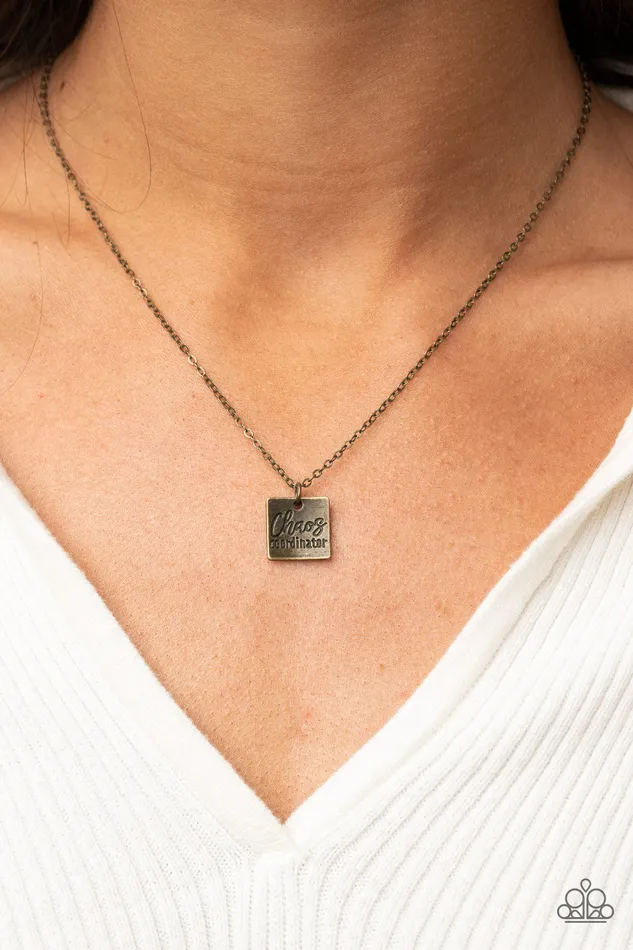 Necklaces Chaos Coordinator Brass Necklace Jewelry by Bretta Paparazzi Accessories
