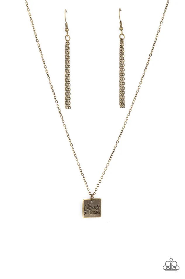 Necklaces Chaos Coordinator Brass Necklace Jewelry by Bretta Paparazzi Accessories
