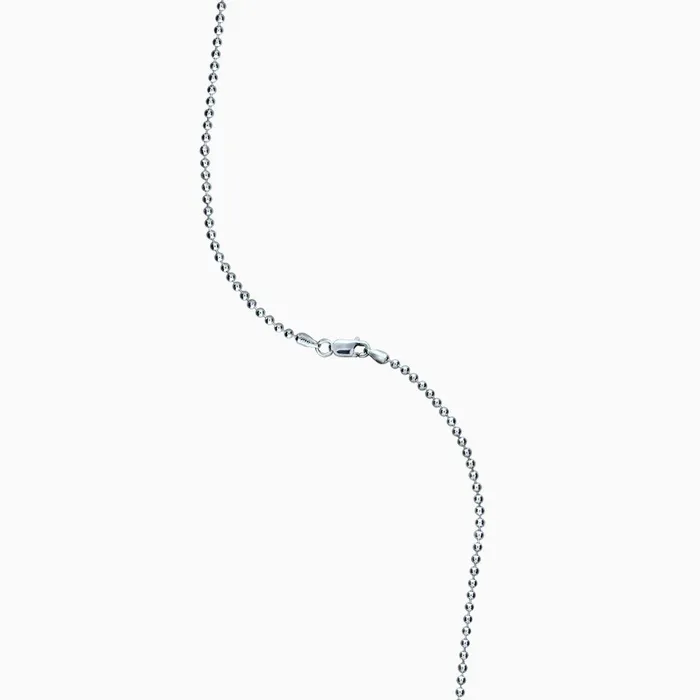 Necklaces Sandy Steven Engravers 15mm Mens 14k White Gold Bead Chain Necklace