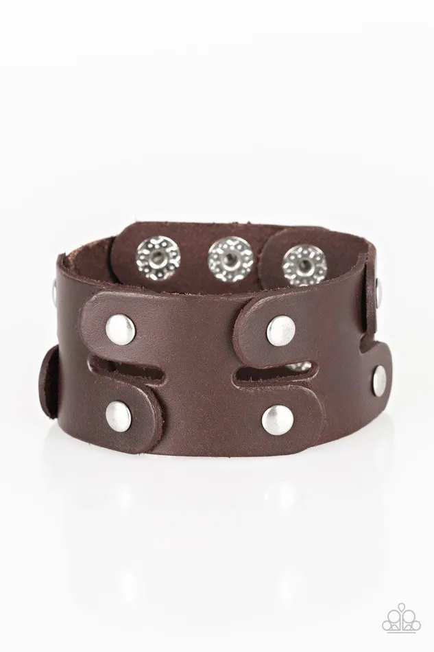 Paparazzi Accessories Bracelets Downright Desperado Brown Urban Bracelet Jewelry by Bretta