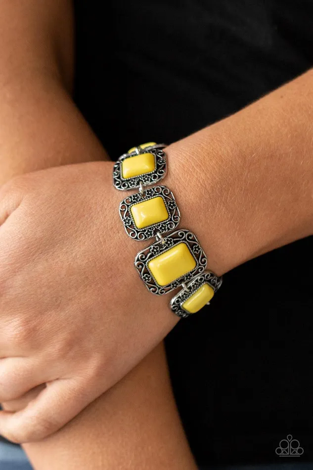 Paparazzi Accessories Bracelets Retro Rodeo Yellow Bracelet Jewelry by Bretta