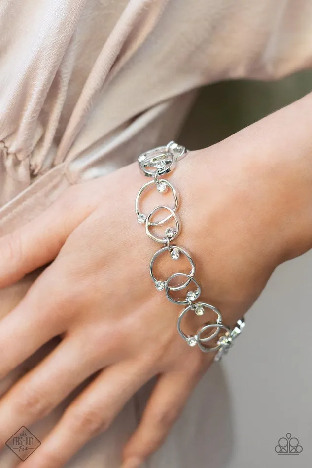 Paparazzi Accessories Bracelets The Universe Revolves Around Me White Bracelet Jewelry by Bretta Paparazzi Accessories Bracelets The Universe Revolves Around Me White Bracelet Jewelry by Bretta