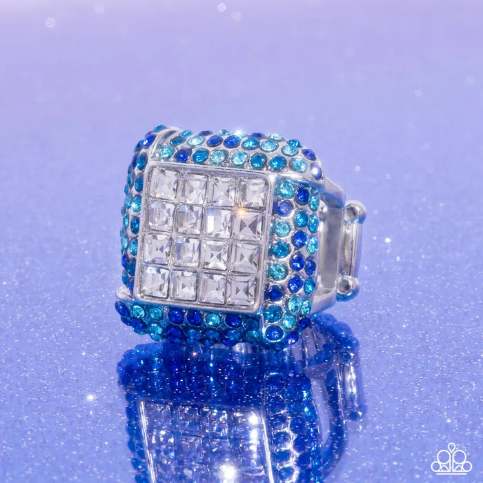 Rings Medium SQUARE Blue Ring Jewelry by Bretta Paparazzi Accessories