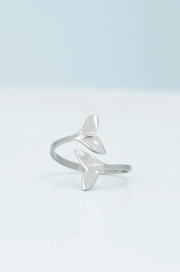 Rings Starfish Project Whale Tale Wrap Ring in Silver Gives Freedom to Women