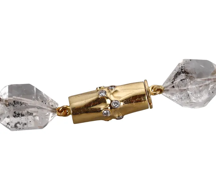 Verdura Verdura Gold Pearl Labradorite Diamond Rutilated Quartz Necklace Necklaces