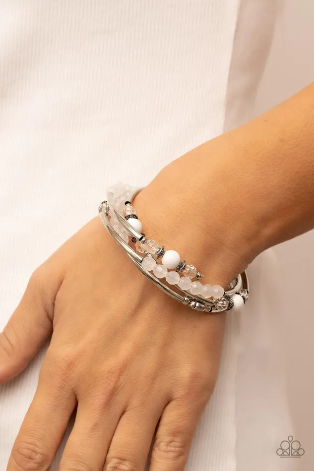 Whimsically Whirly White Coil Bracelet Jewelry by Bretta Paparazzi Accessories Bracelets Whimsically Whirly White Coil Bracelet Jewelry by Bretta Paparazzi Accessories Bracelets
