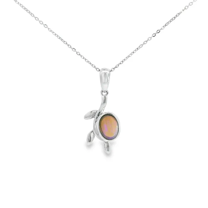 Australian Opal Cutters Australian Opal Black Pendant set in Sterling Silver Necklaces