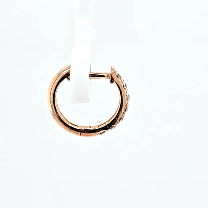 Bassali Earrings 14k Rose Gold Diamond Petite Hoop Earrings I6496