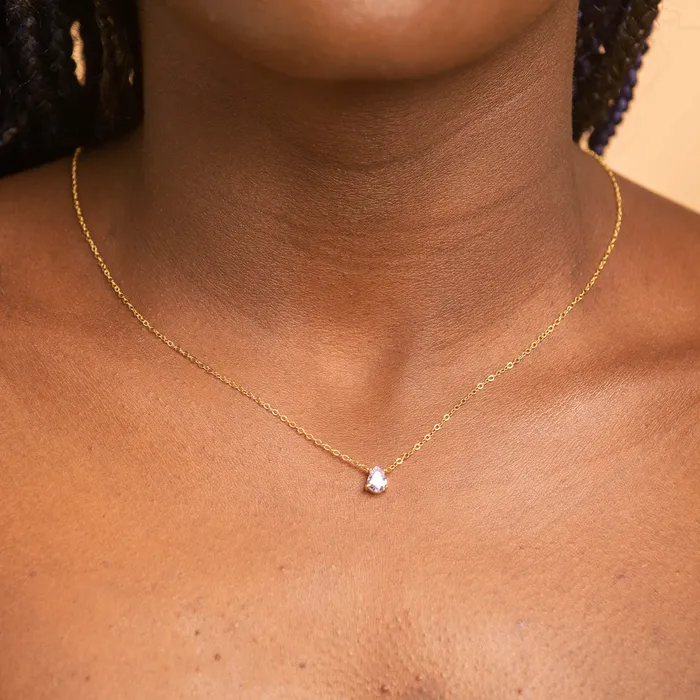 Birthstone Pear Shaped Necklace June Camile Stone Necklaces