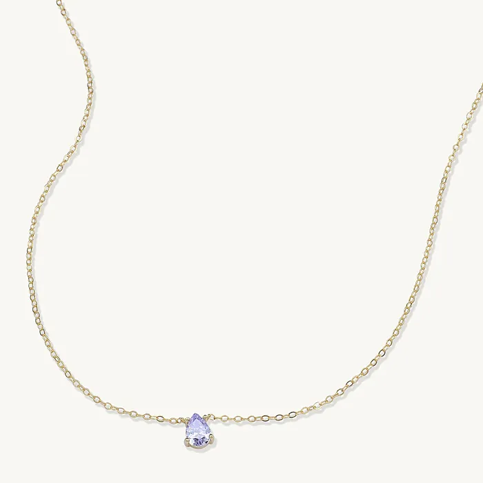 Birthstone Pear Shaped Necklace June Camile Stone Necklaces