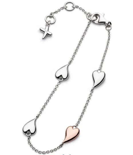 Bracelets Kit Heath Kit Heath Kiss Blush Heart Station Bracelet SI1337