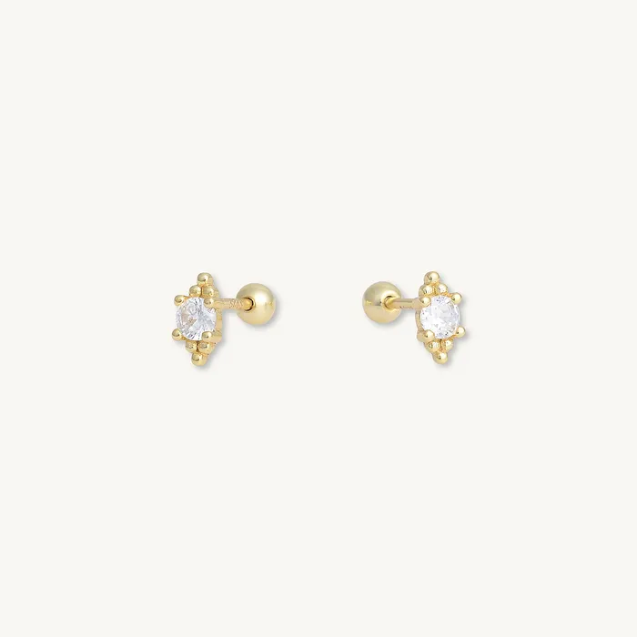 Camile Stone Earrings Boho Sapphire Barbell Stud Cartilage Earrings