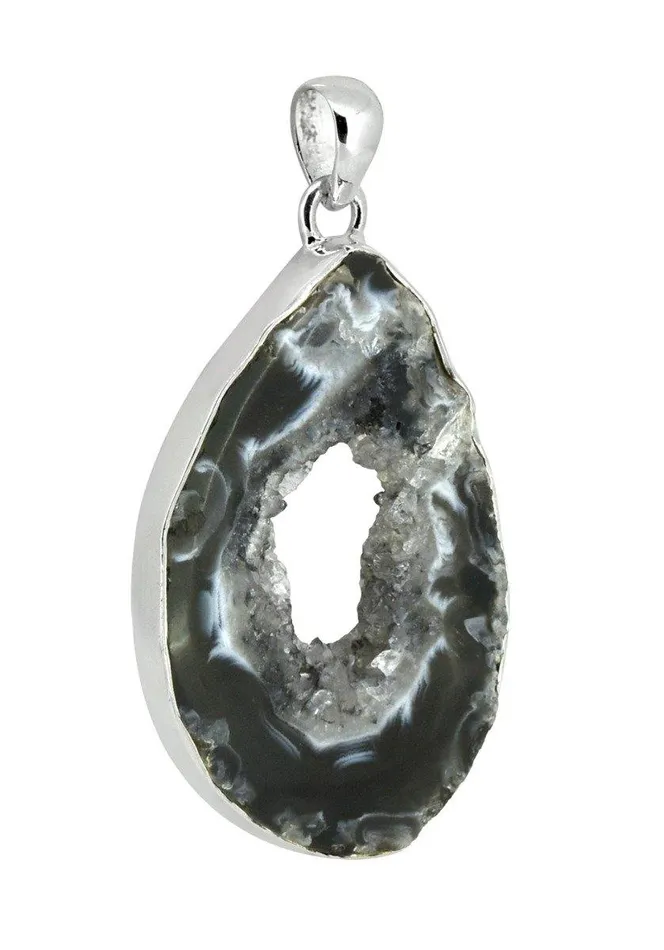 Coconut Druzy Solid 925 Sterling Silver Pendant Necklace YoTreasure Necklaces
