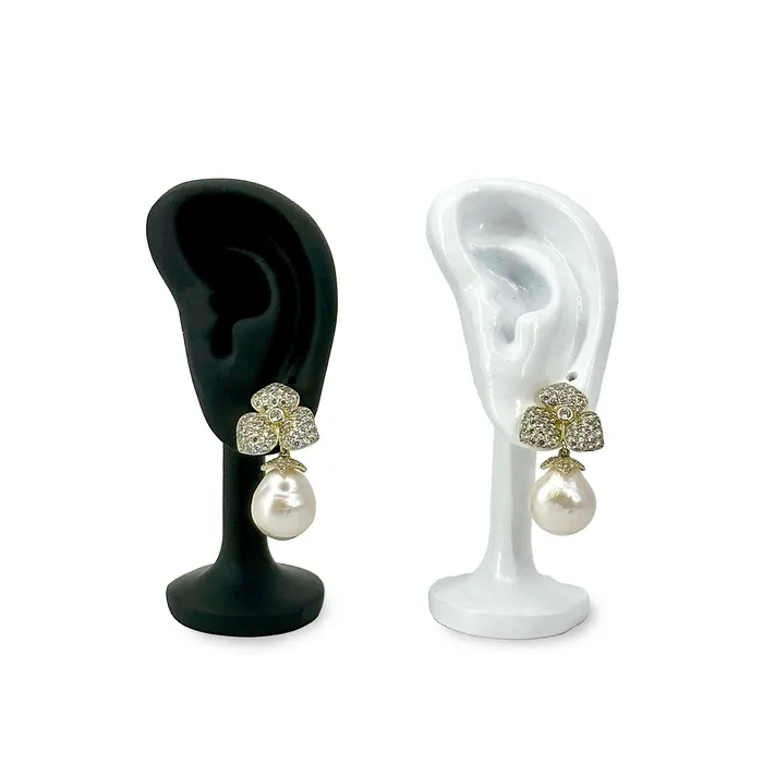 Earrings JPIDisplay 4 Black Ceramic Ear Shaped Earring Display Stand