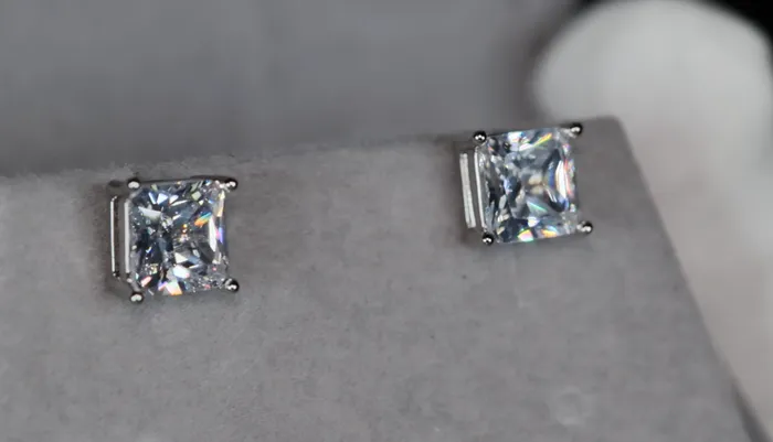 Earrings Lab Diamonds London Ear Studs Princess Cut Ear Studs Princess Cut Diamond Ear Studs