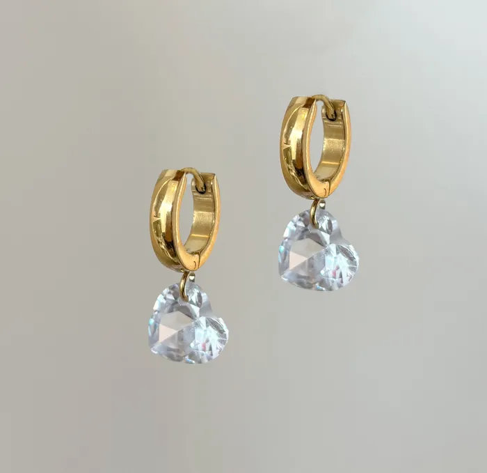 Earrings Mai Dsire GOLD HEART HUGGIE HOOP EARRINGS SAMPLE