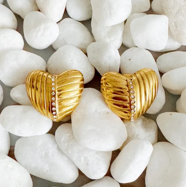 Ellison and Young Earrings Shine Connects Us Heart Earrings