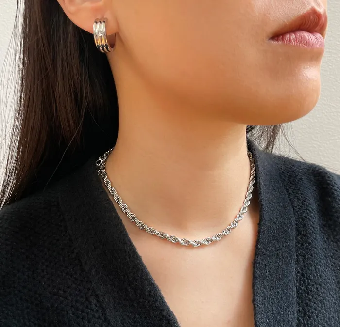 Mai Dsire Necklaces RONNIE SILVER ROPE CHAIN NECKLACE