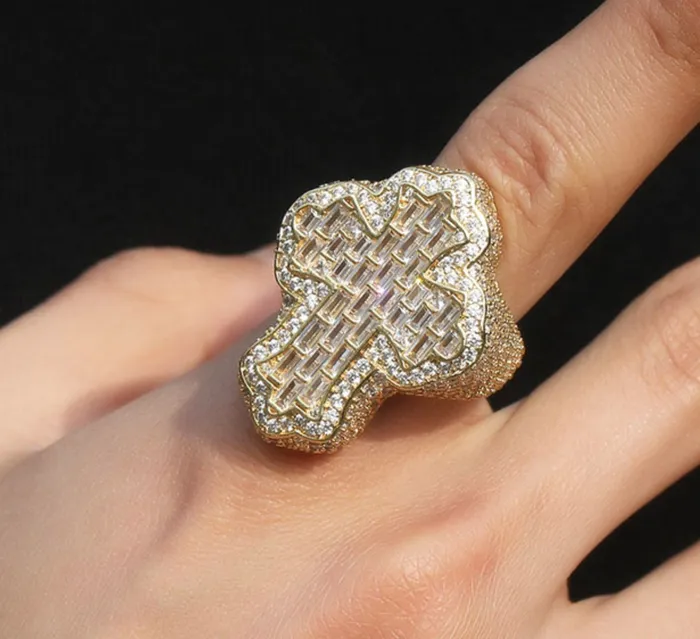 Minx London Rings Jesus Ring Cross Ring Ring with Cross Diamond Ring for Men Mens Iced Ring Iced Out Ring Mens Engagement Ring Big Diamond Ring