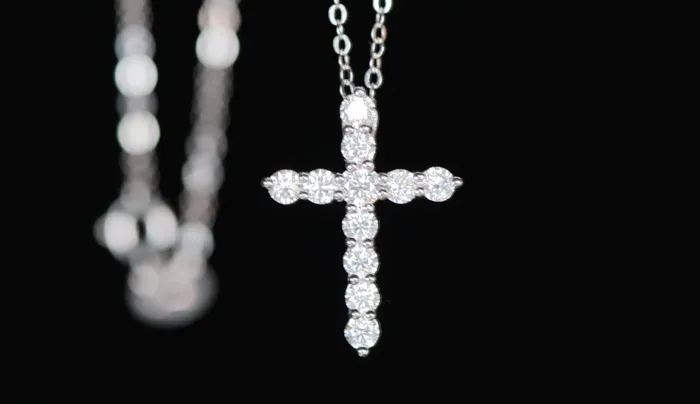 Moissanite Diamond Cross Necklace Moissanite Diamond Cross Pendants Lab Diamonds London Necklaces