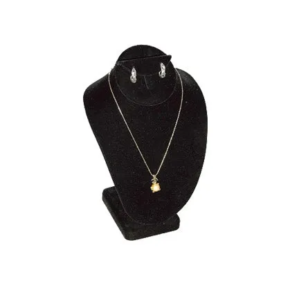 Necklaces 11 H Black Velvet Standing Necklace Bust w Earring Ring JPIDisplay