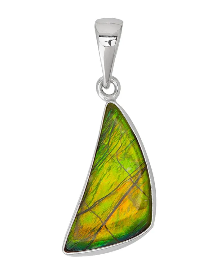 Necklaces YoTreasure 265 Ct Ammolite 925 Sterling Silver Necklace Pendant Jewelry