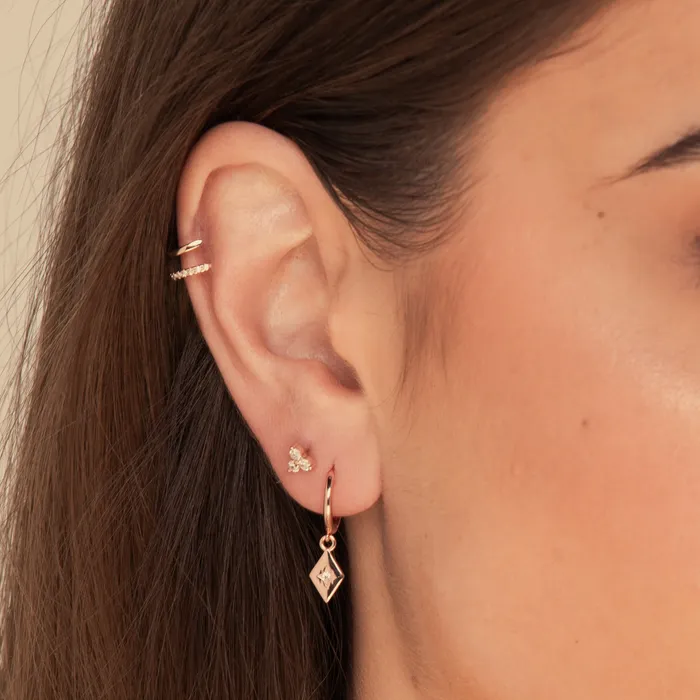 North Star Huggie Hoop Earrings Camile Stone Earrings