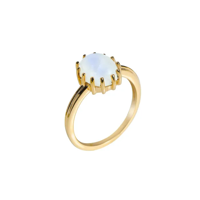 Rainbow Moonstone Ring in 14k Gold Over 925 Silver YoTreasure Rings