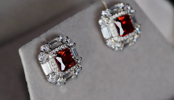 Red Diamonds Earrings Womens Diamond Ear Studs Ear Studs Lab Diamonds London Earrings