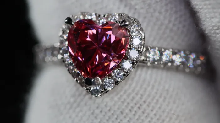 Rings Lab Diamonds London Pink Moissanite Diamond Heart Ring Pink Lab Diamond Engagement Ring