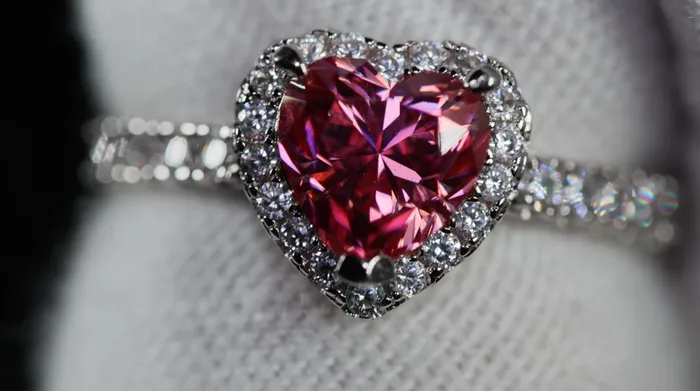 Rings Lab Diamonds London Pink Moissanite Diamond Heart Ring Pink Lab Diamond Engagement Ring