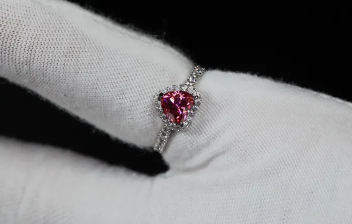 Rings Lab Diamonds London Pink Moissanite Diamond Heart Ring Pink Lab Diamond Engagement Ring