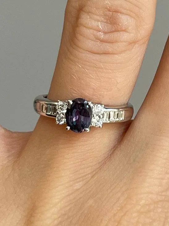 Safiya Jewels Rings Timeless Bond Platinum Natural Alexandrite Ring