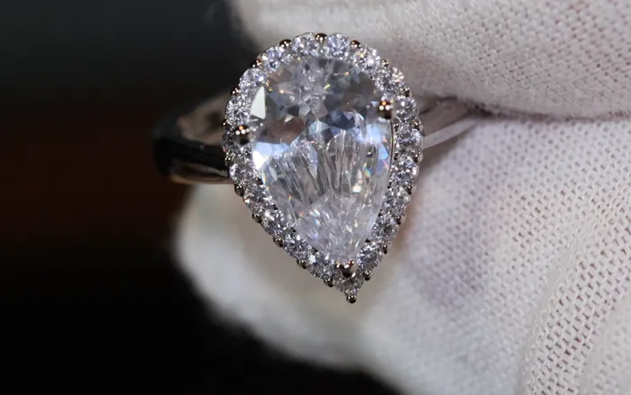 Silver Pear Cut Diamond Ring Pear Cut Diamond Engagement Ring Lab Diamonds London Rings