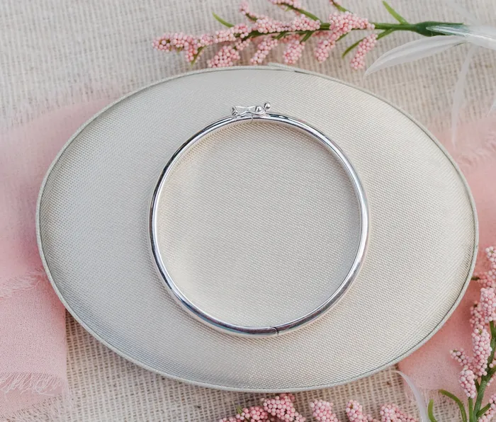 Sterling Silver Baby Bangle Bracelet with FREE Engraving Bangle Classic Cherished Moments Bracelets